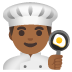 👨🏾‍🍳 man cook: medium-dark skin tone display on Google